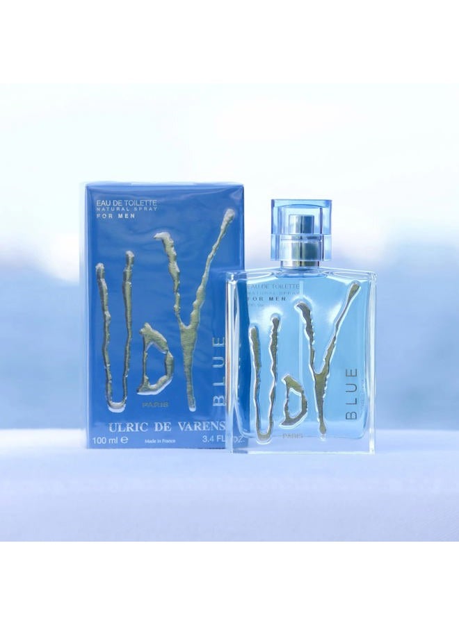 Udv Blue By Ulric De Varens For Men Eau De Toilette Spray, 3.4-Ounces