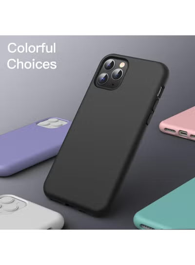 Silicone Case for iPhone 11 Pro 5.8-Inch, Silky-Soft Touch Full-Body Protective Phone Case, Shockproof Cover with Microfiber Lining (Black)