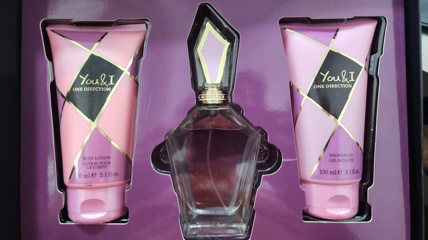 You & I One Direction Edp Spray 100ml 3.4 oz / Body Lotion 150ml 5.1 oz / Shower Gel 150ml 5.1 oz