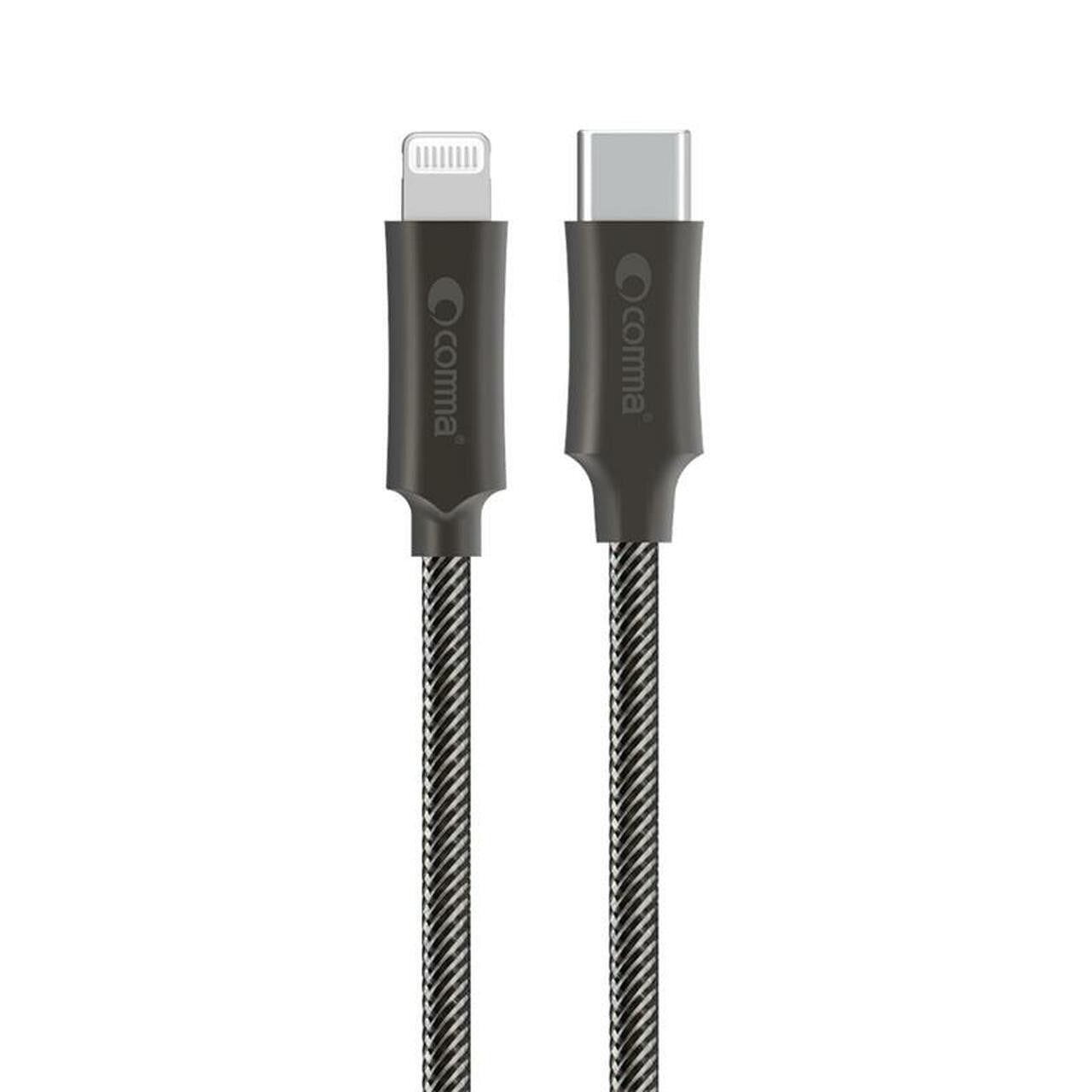 Comma MFI Certified Zinc Woven PD Braided Cable Jub Series, Charge 50% Within 30 Min (3A, 1.5M)