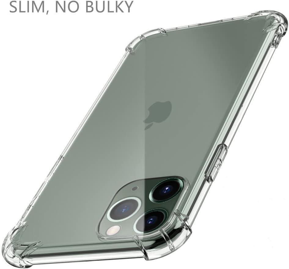 Case for iPhone 11 Pro (5.8-Inch), Premium Flexible Bumper Cover, Transparent Shockproof iPhone 11 Pro Case With Drop Protection Corners, Anti-Scratch Hard PC Back Plate, Crystal Clear
