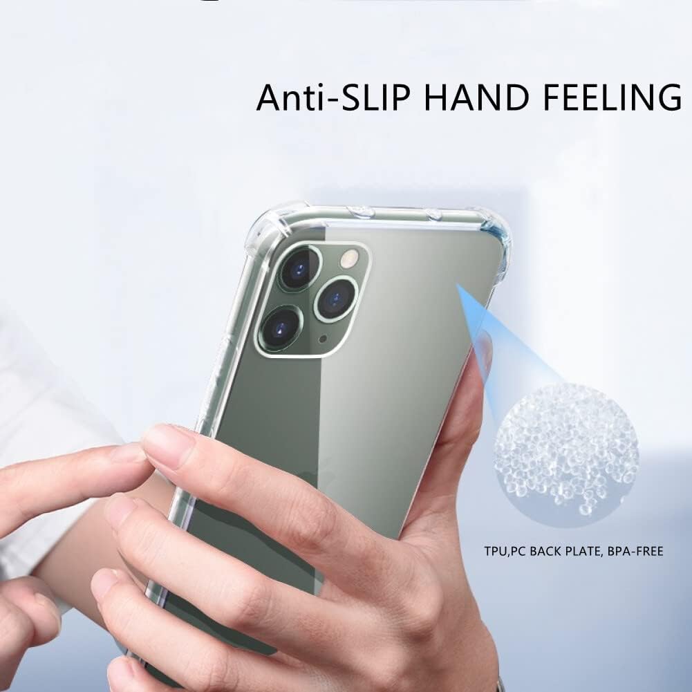 Case for iPhone 11 Pro (5.8-Inch), Premium Flexible Bumper Cover, Transparent Shockproof iPhone 11 Pro Case With Drop Protection Corners, Anti-Scratch Hard PC Back Plate, Crystal Clear