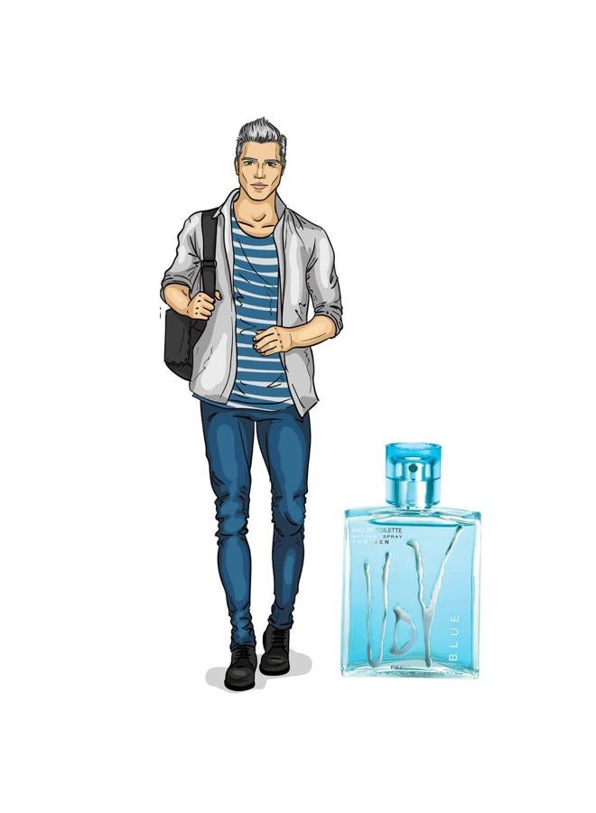 Udv Blue By Ulric De Varens For Men Eau De Toilette Spray, 3.4-Ounces