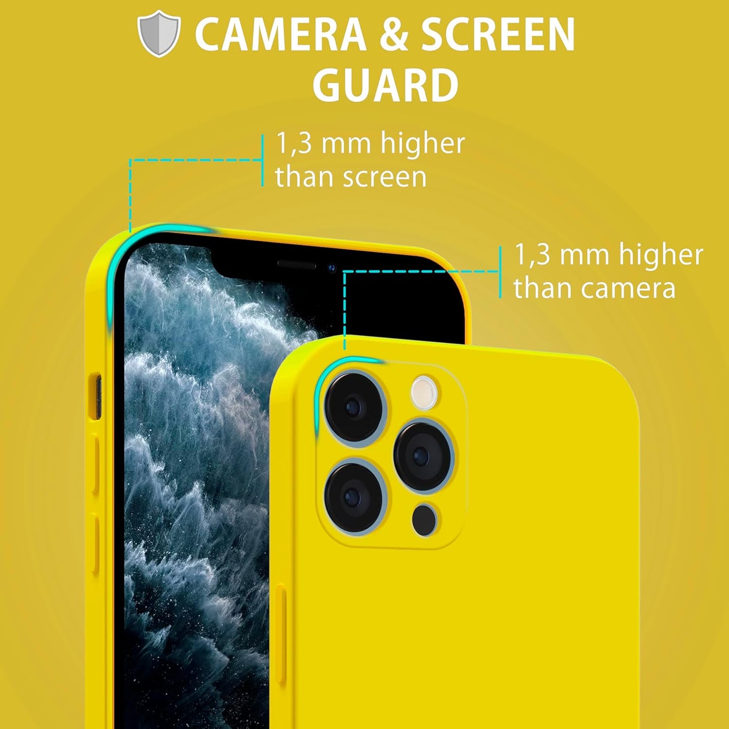 Case for iPhone 11 Pro – Soft Silicone and Soft Microfibre Lining – Extra Thin and Light TPU Protective Cover Yellow