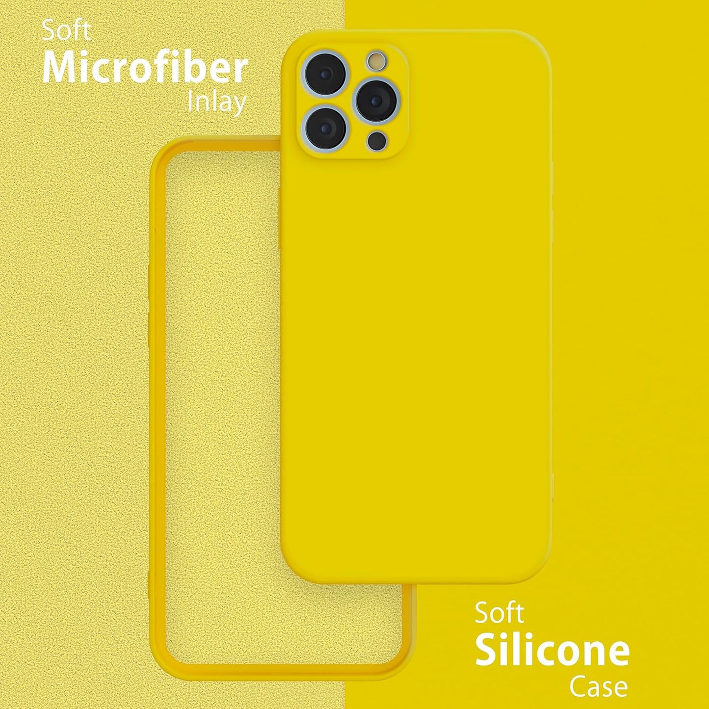 Case for iPhone 11 Pro – Soft Silicone and Soft Microfibre Lining – Extra Thin and Light TPU Protective Cover Yellow