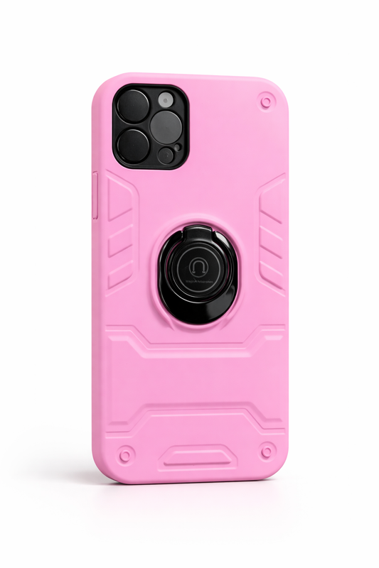 Robot Armor Shockproof Soft TPU and Hard PC Back Cover with Ring Case for iPhone 12 Pro