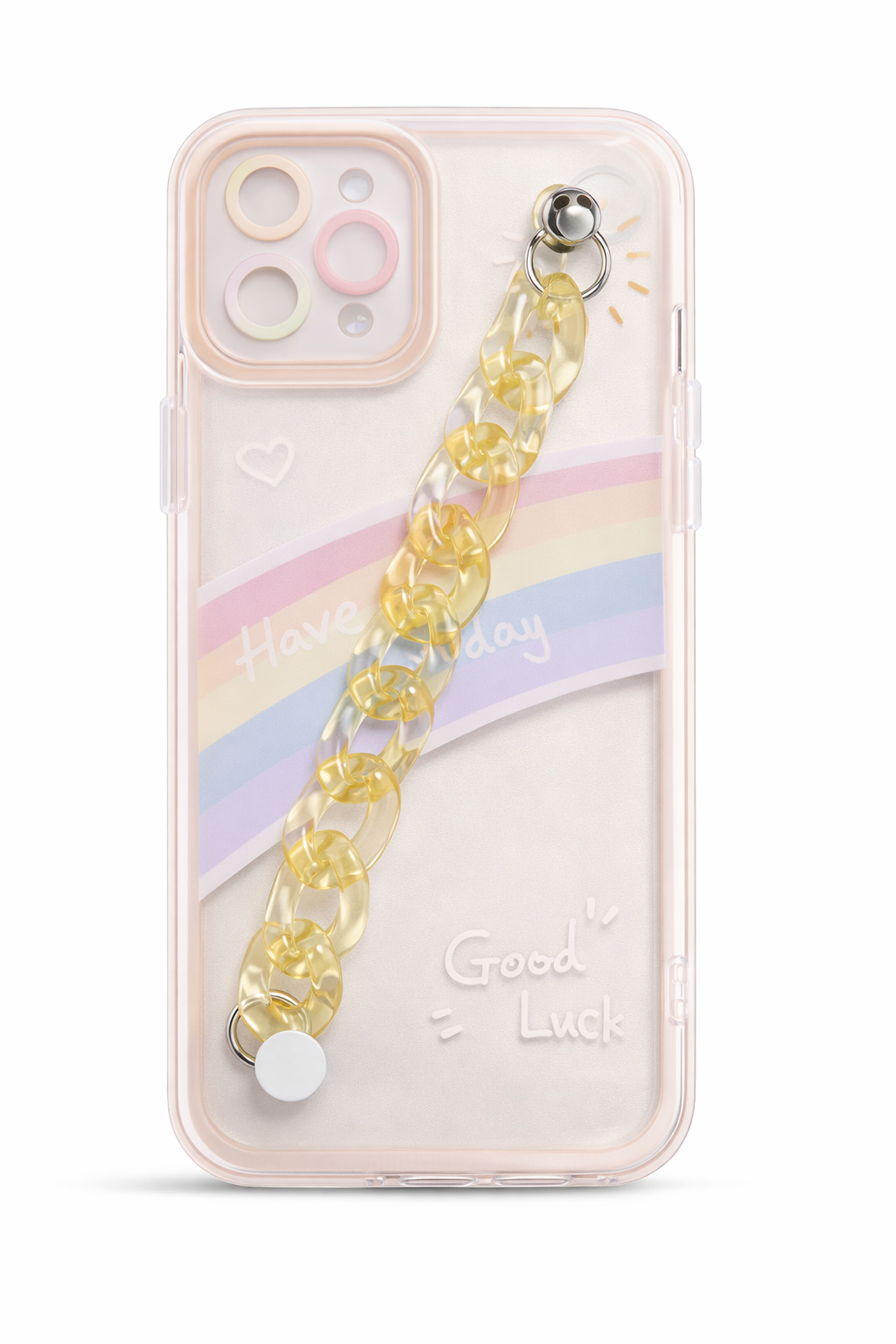 Bling Chain Bracelets Phone Case Compatible with iPhone 12 Pro, Clear Cute Women Case with Unicorn Sparkle Diamond Hand Strap, Soft TPU Back Cover