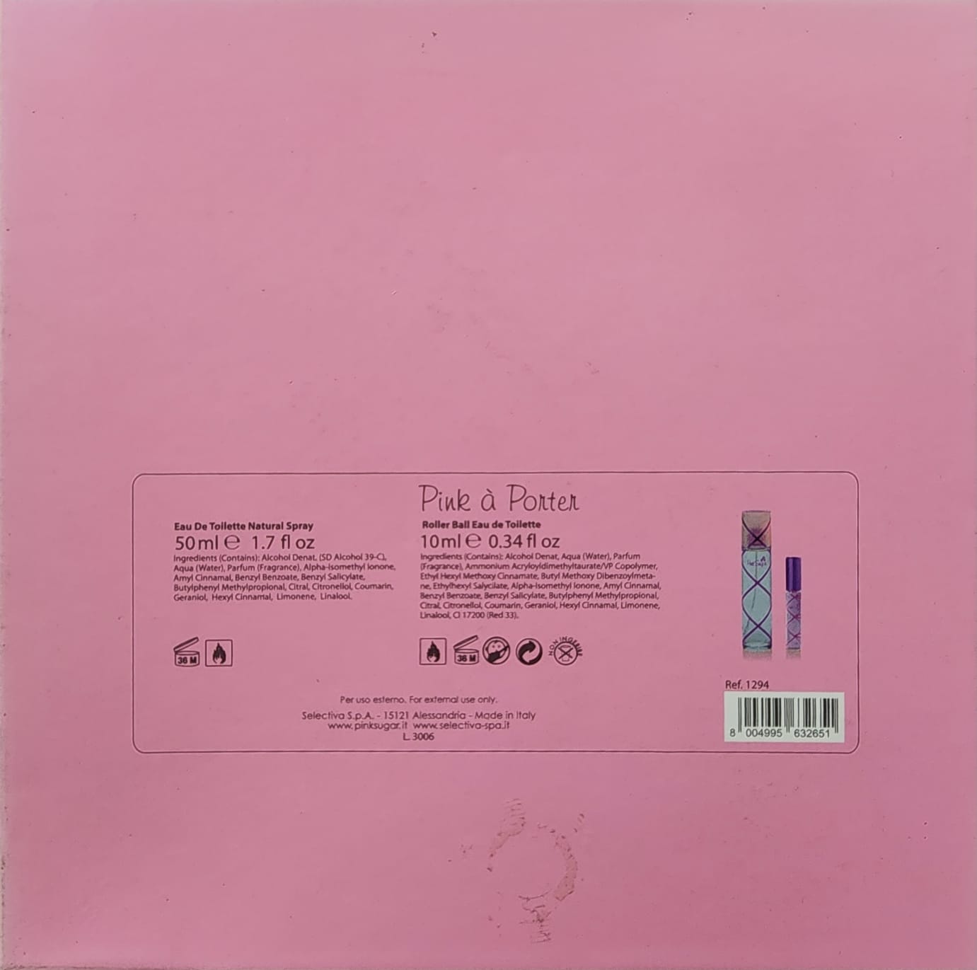 Pink sugar gift set 50ml EDT Spray with 10ml Roller Ball EDT