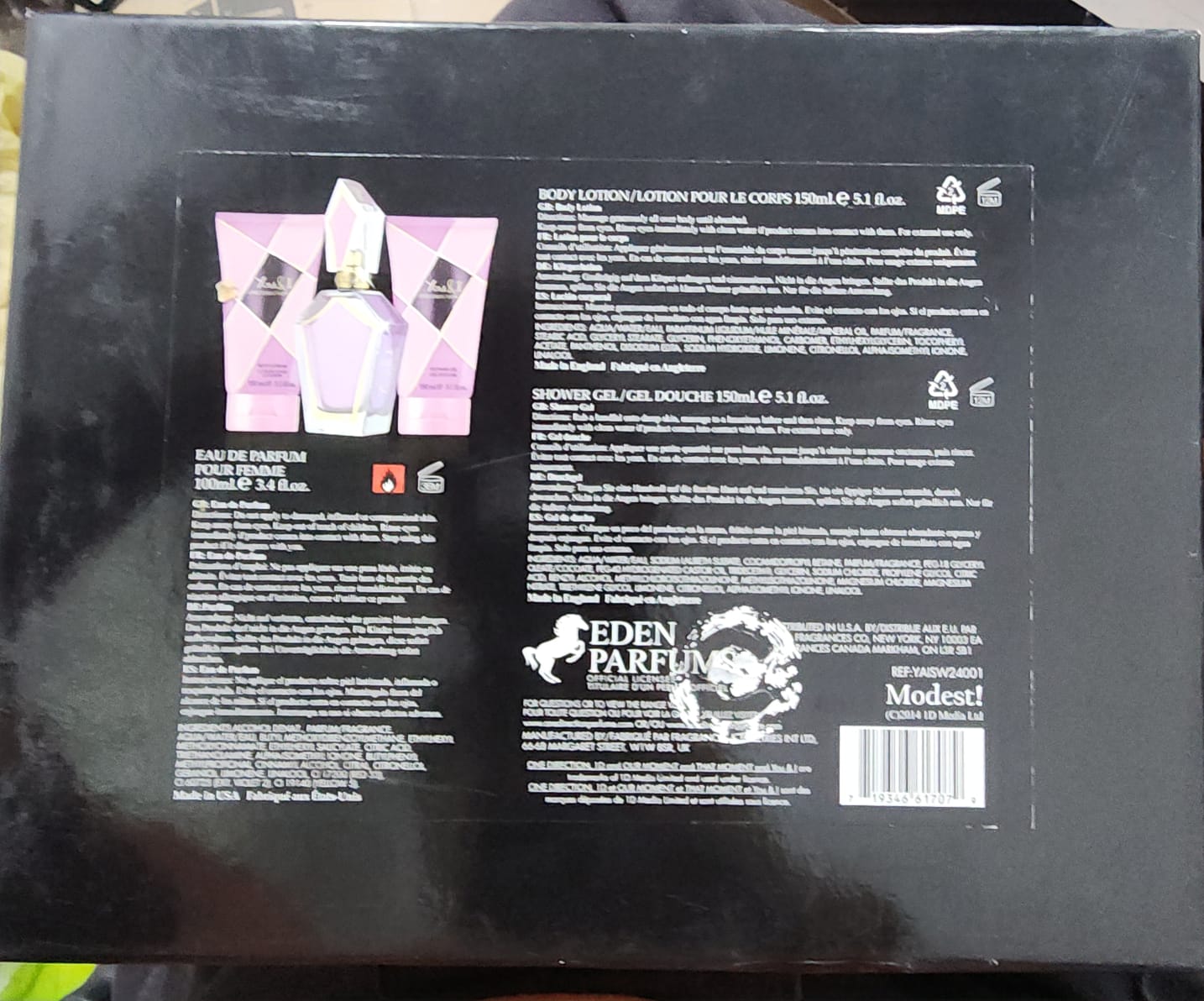 You & I  One Direction Edp Spray 100ml 3.4 oz / Body Lotion 150ml 5.1 oz / Shower Gel 150ml 5.1 oz