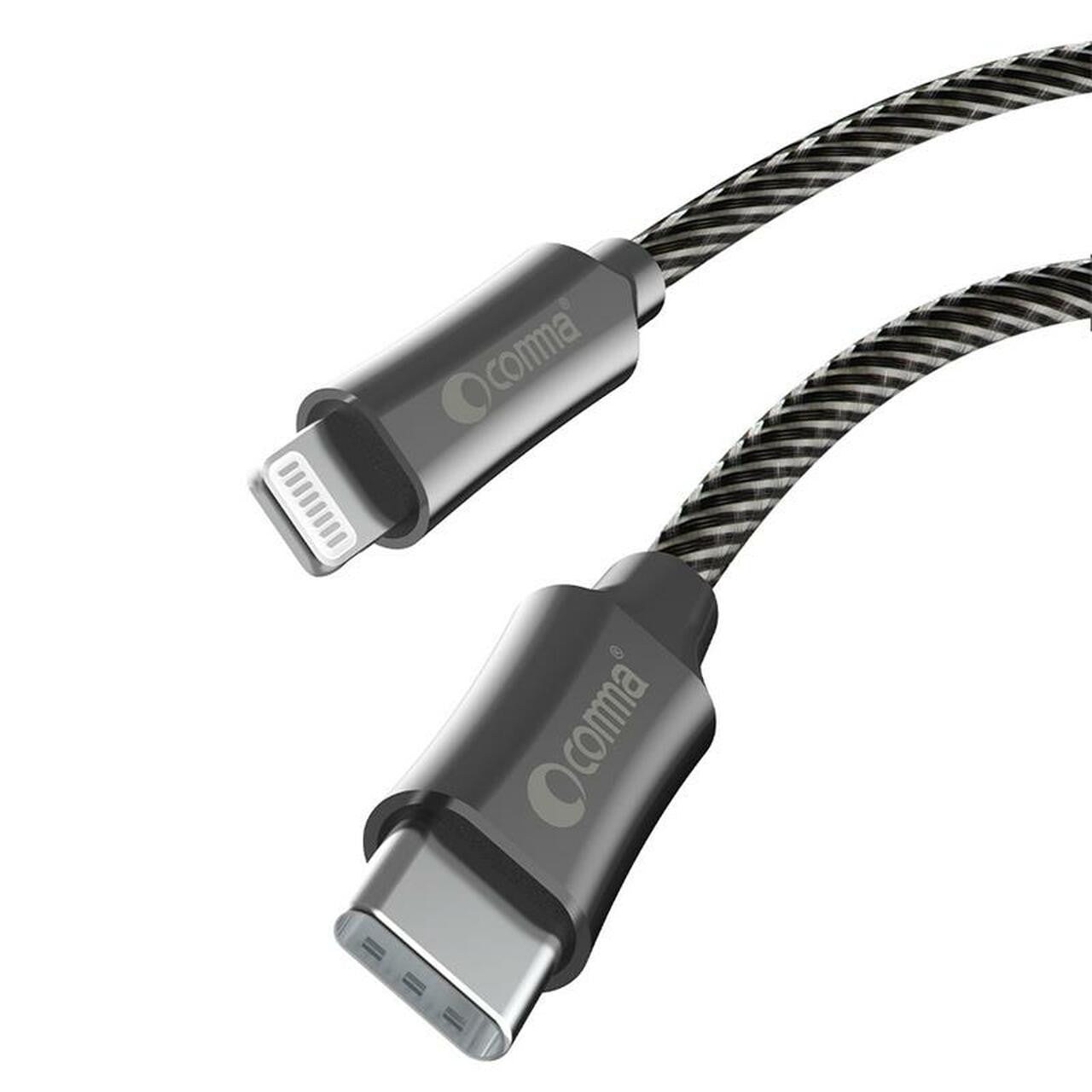 Comma MFI Certified Zinc Woven PD Braided Cable Jub Series, Charge 50% Within 30 Min (3A, 1.5M)