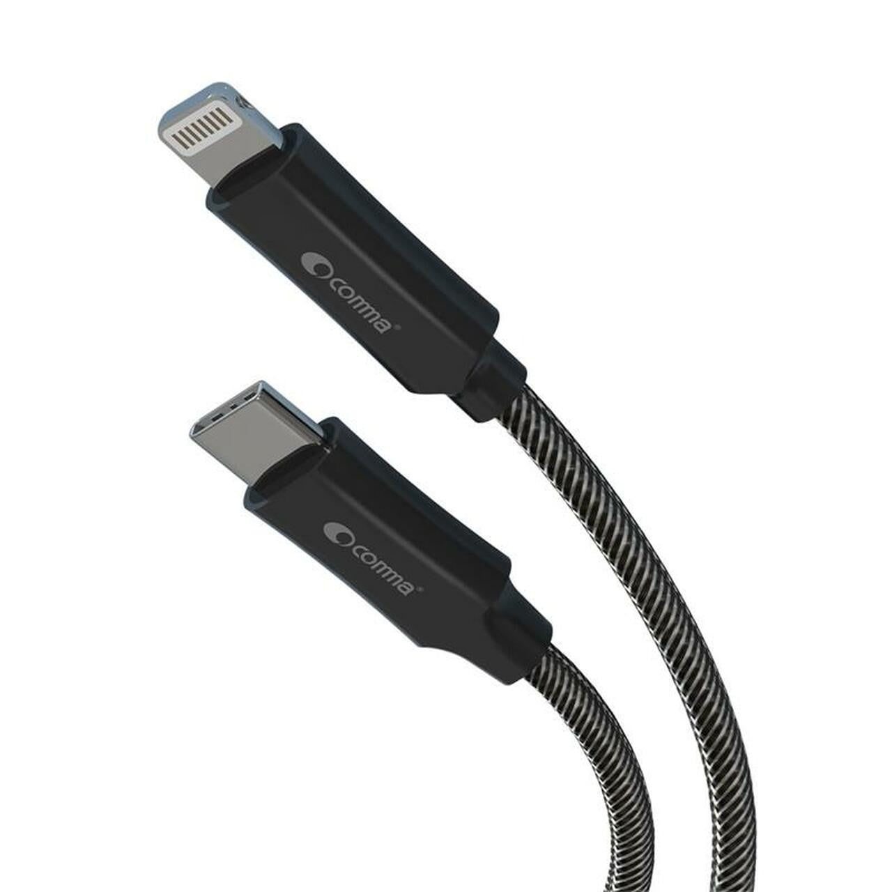 Comma MFI Certified Zinc Woven PD Braided Cable Jub Series, Charge 50% Within 30 Min (3A, 1.5M)