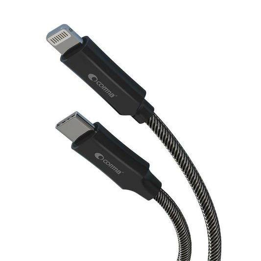 Comma MFI Certified Zinc Woven PD Braided Cable Jub Series, Charge 50% Within 30 Min (3A, 1.5M)