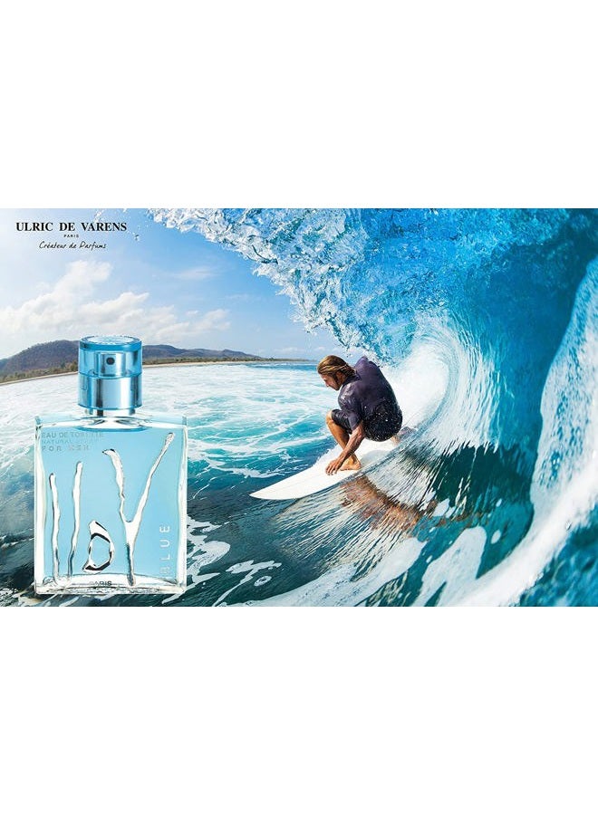 Udv Blue By Ulric De Varens For Men Eau De Toilette Spray, 3.4-Ounces